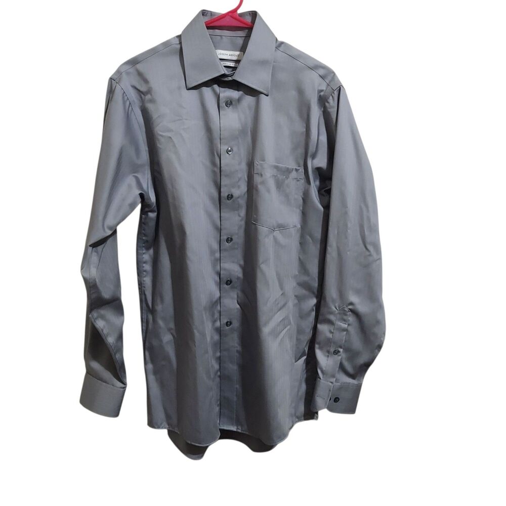 Joseph Abboud Button Down Long Sleeve Grey Men's Shirt Size 15 1/2"